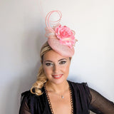 Light pink flower fascinator hat - House of Hats