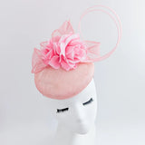 Light pink flower fascinator hat - House of Hats