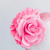 Light pink flower padded velvet headband fascinator - House of Hats