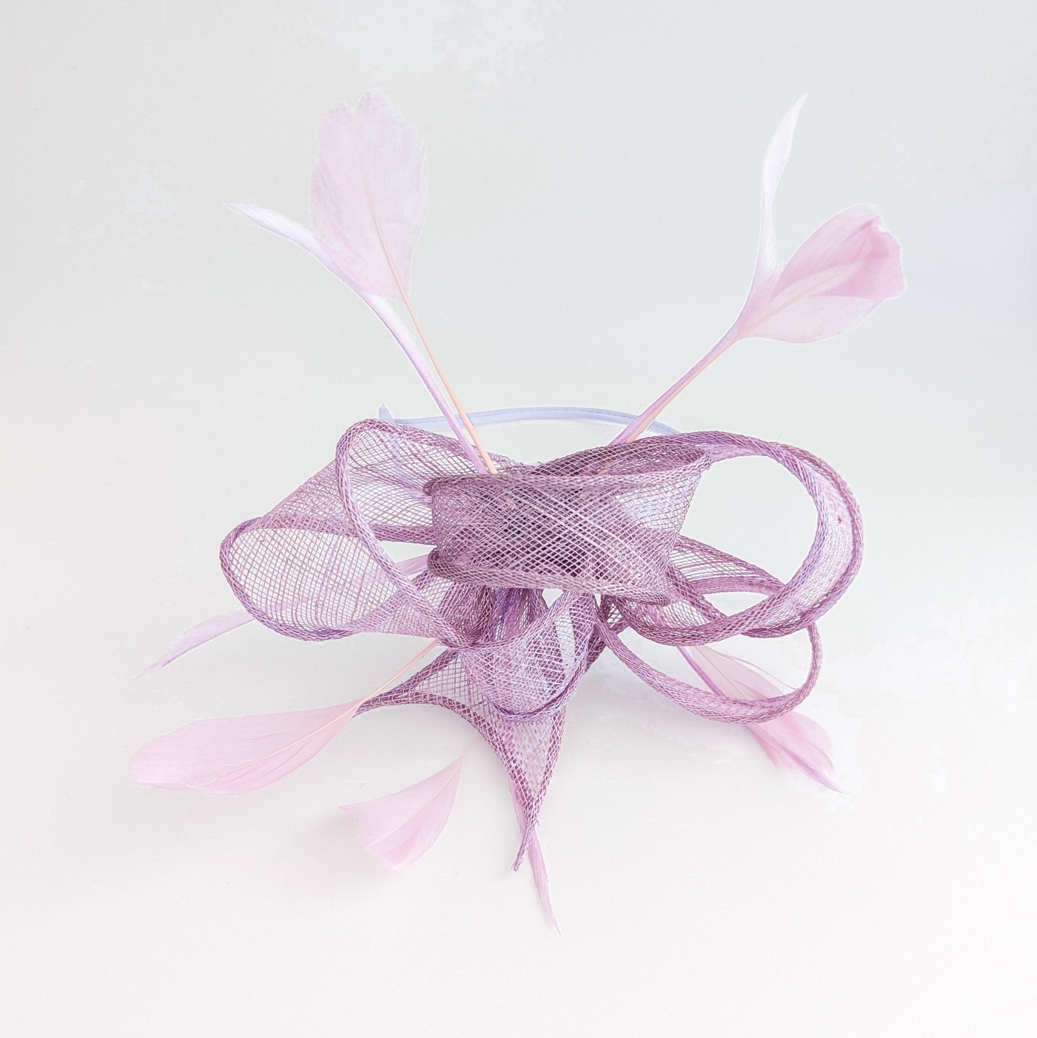 Lilac light purple feather fascinator hat - House of Hats