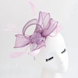 Lilac light purple feather fascinator hat - House of Hats