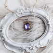 Lilac purple crystal gold emerald cut necklace - House of Hats