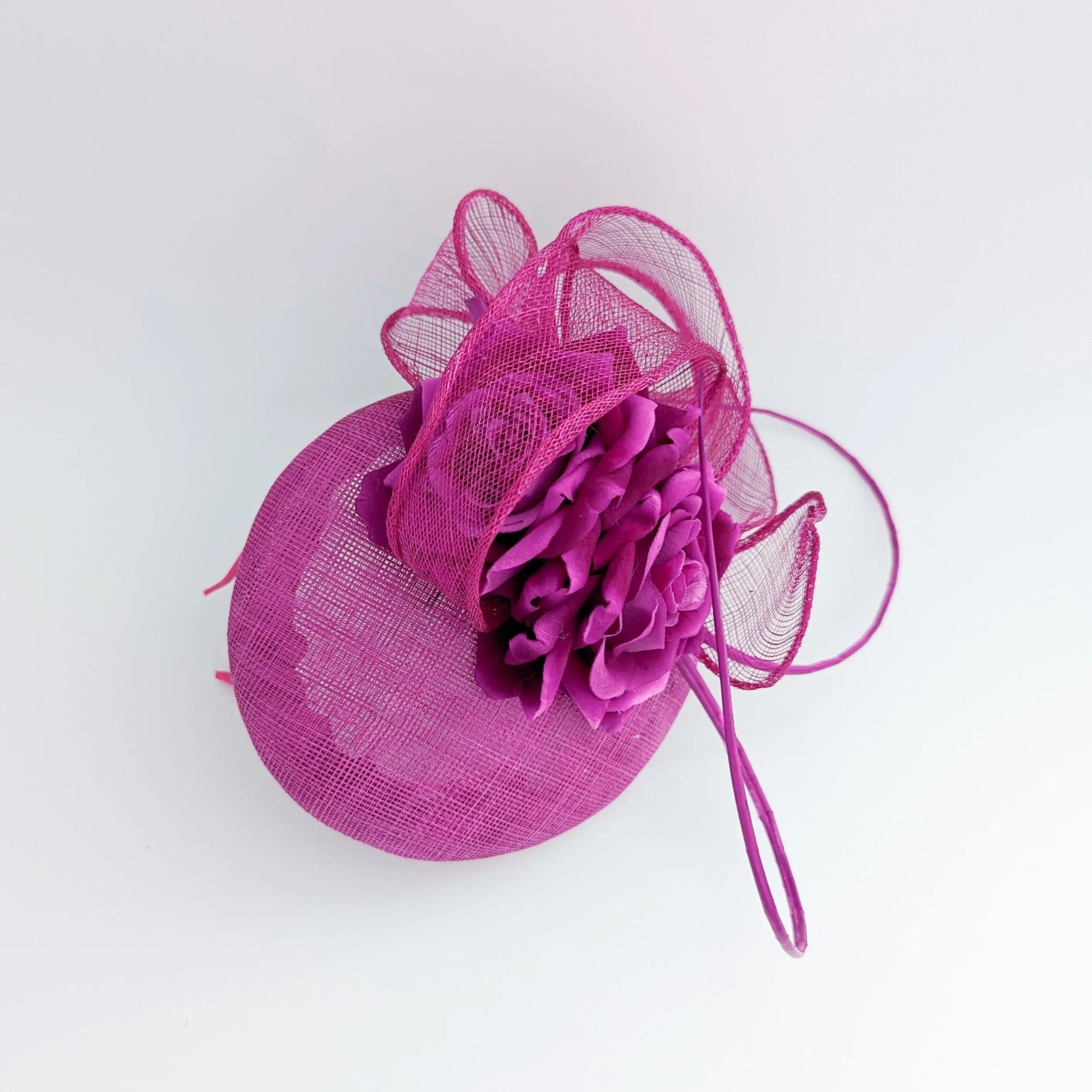 Magenta pink flower fascinator hat - House of Hats