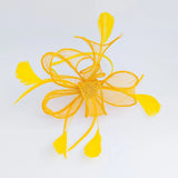 Mustard Yellow feather fascinator hat - House of Hats