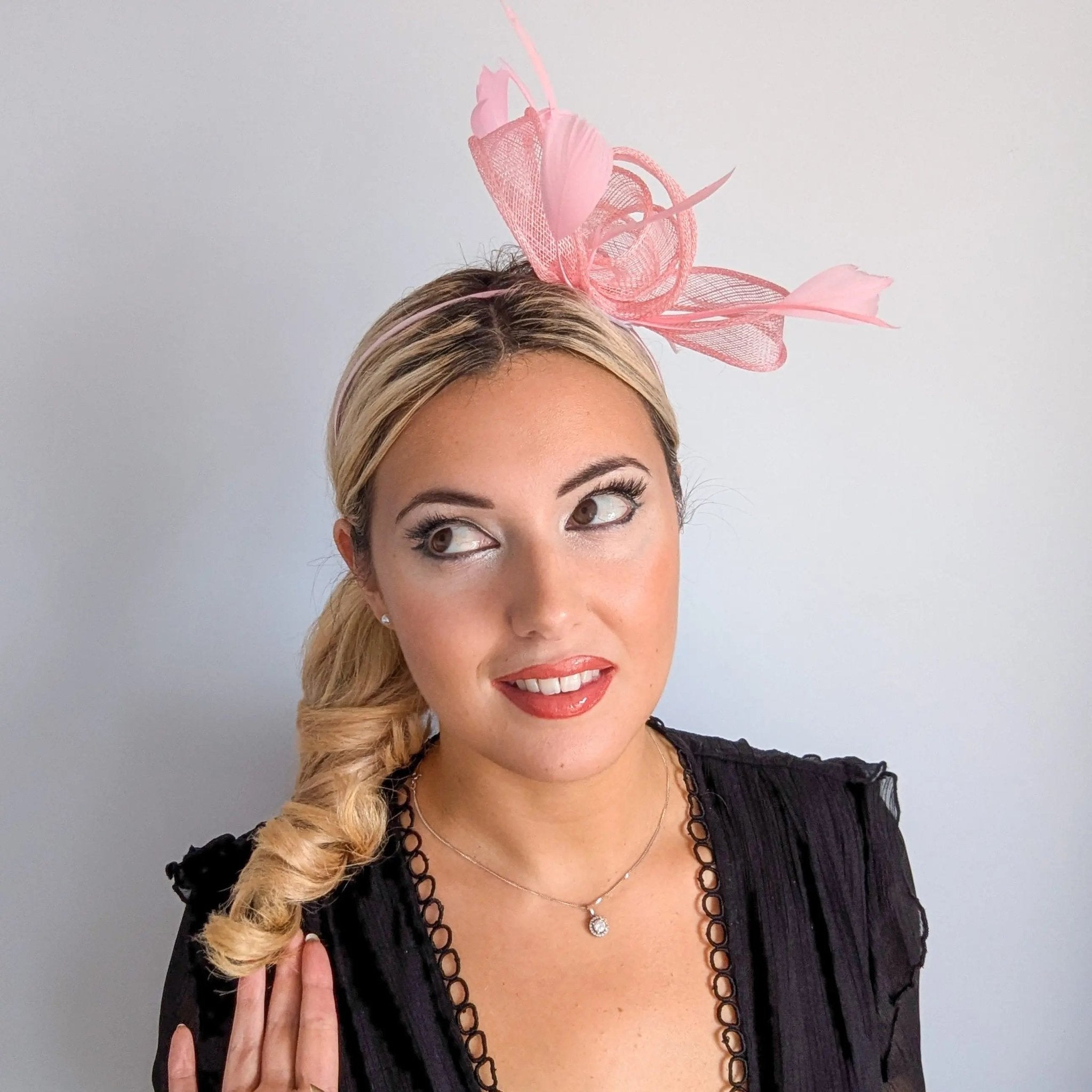 Pink Feather Fascinator Hat - House of Hats