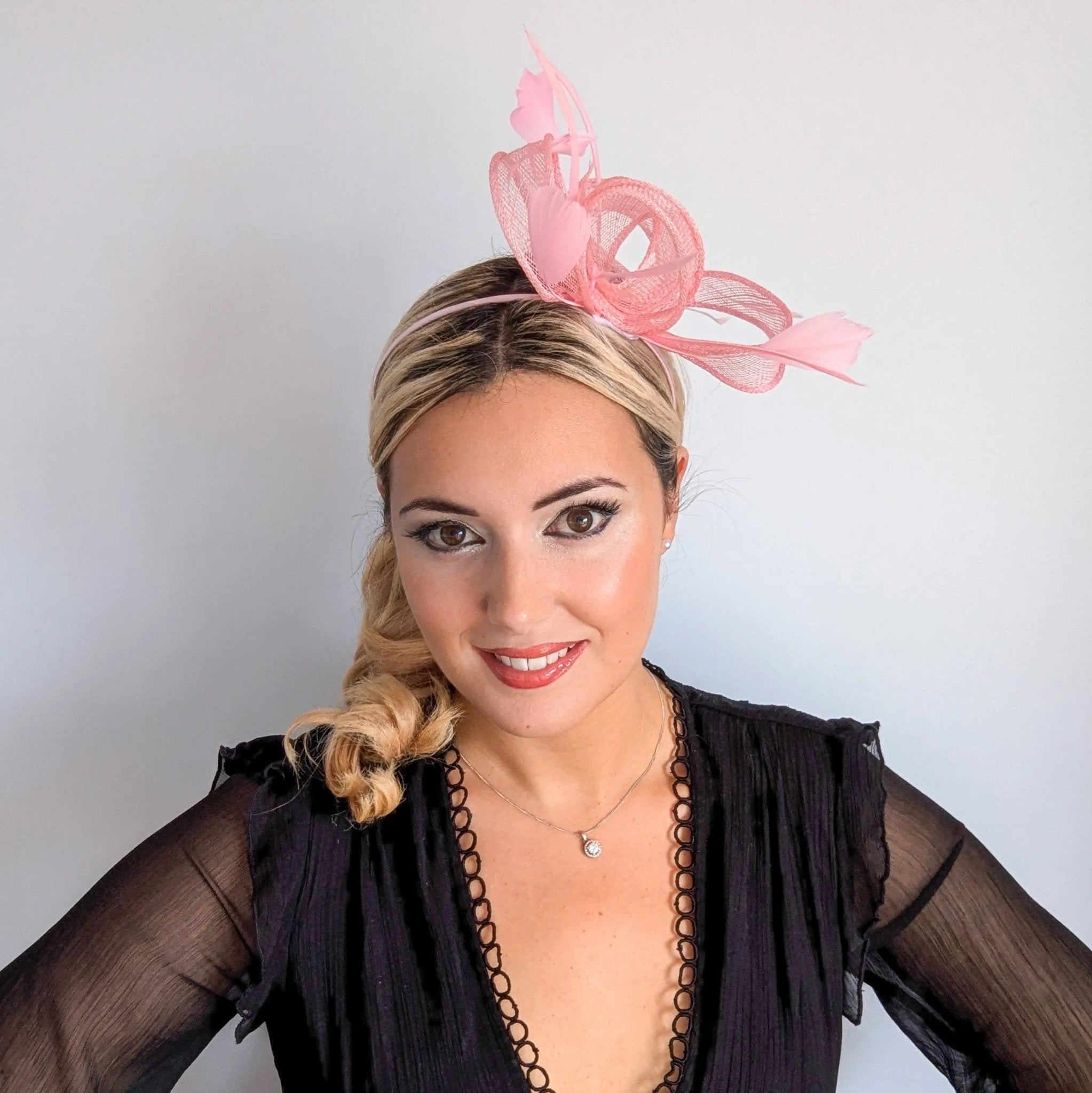 Pink Feather Fascinator Hat - House of Hats