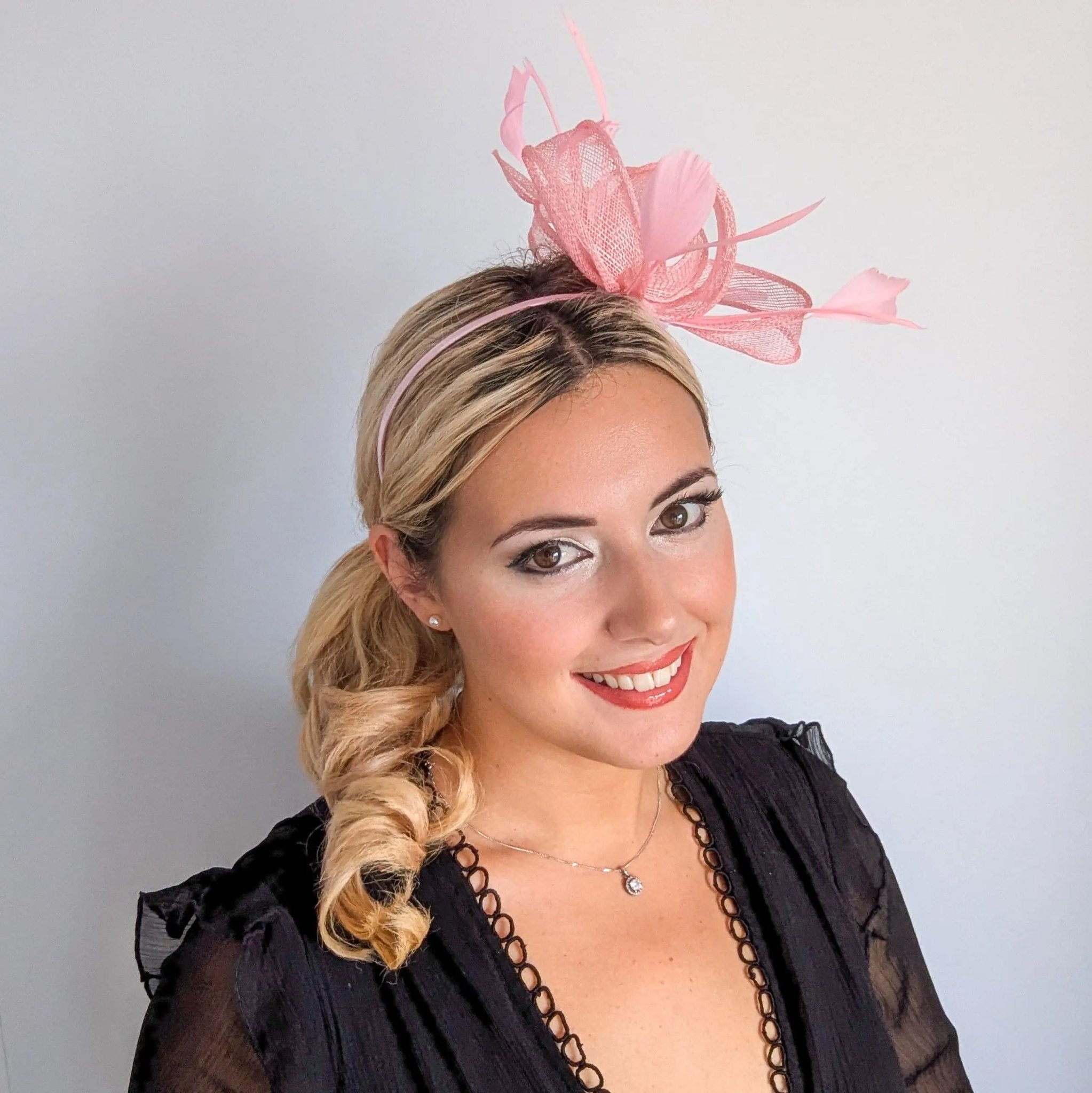 Pink Feather Fascinator Hat - House of Hats