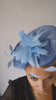 Cornflower blue feather fascinator hat