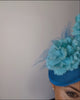 Sea blue flower fascinator disc saucer hat