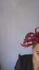 Burgundy crystal feather fascinator hat