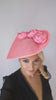 Pink large teardrop peony flower fascinator hat