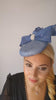 Cornflower blue crystal bow fascinator hat