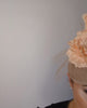 Caramel beige flower fascinator disc saucer hat