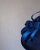 Royal cobalt blue feather large saucer disc fascinator hat