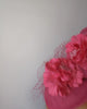 Fuchsia pink flower fascinator disc saucer hat