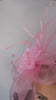 Candy pink large flower feather crin fascinator hat