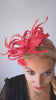 Cappello fascinator di piume di cristallo rosso