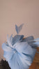 Light cornflower blue feather fascinator hat