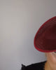 Burgundy large flower saucer disc fascinator hat