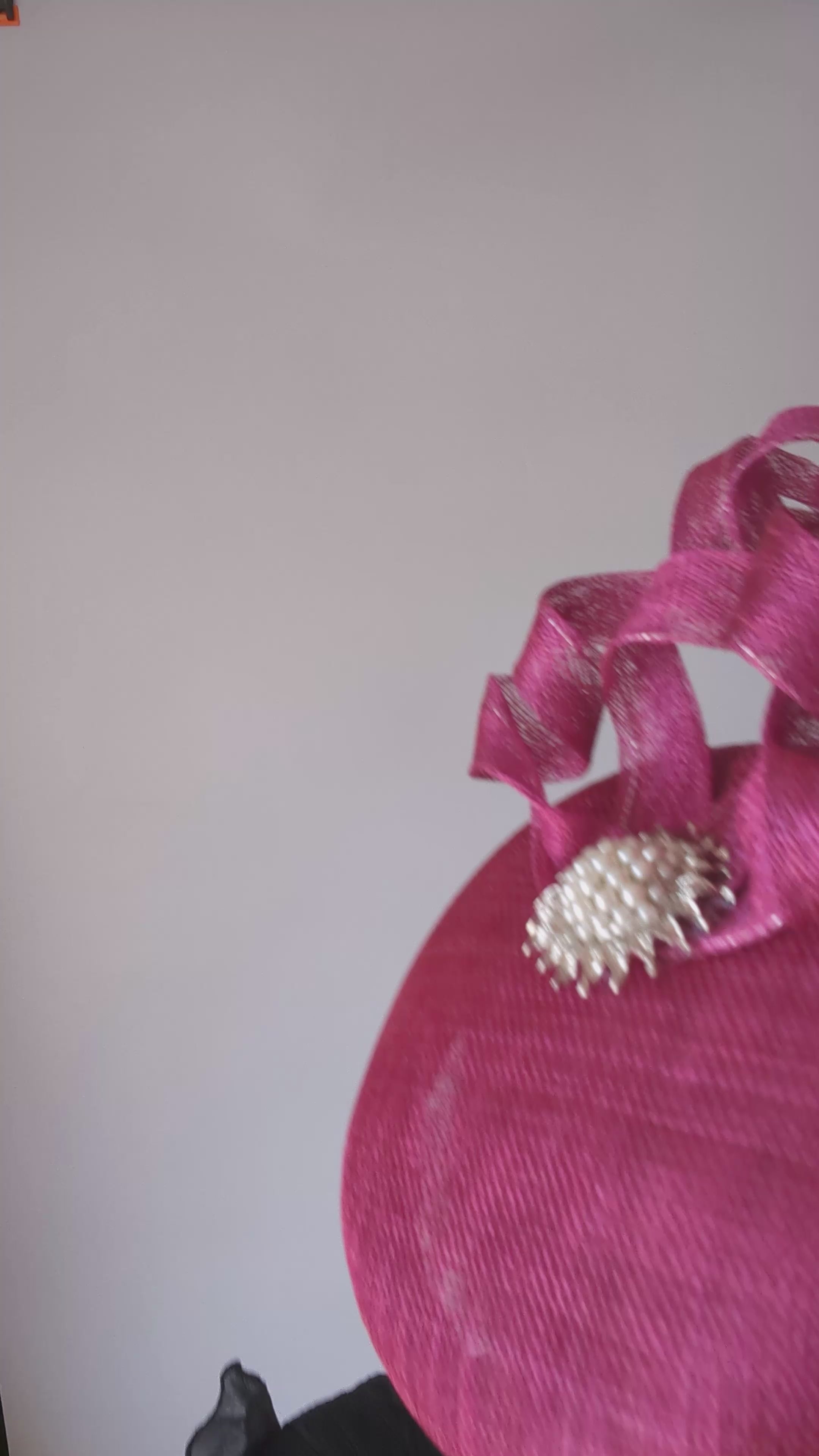 Magenta pink pearl fascinator hat