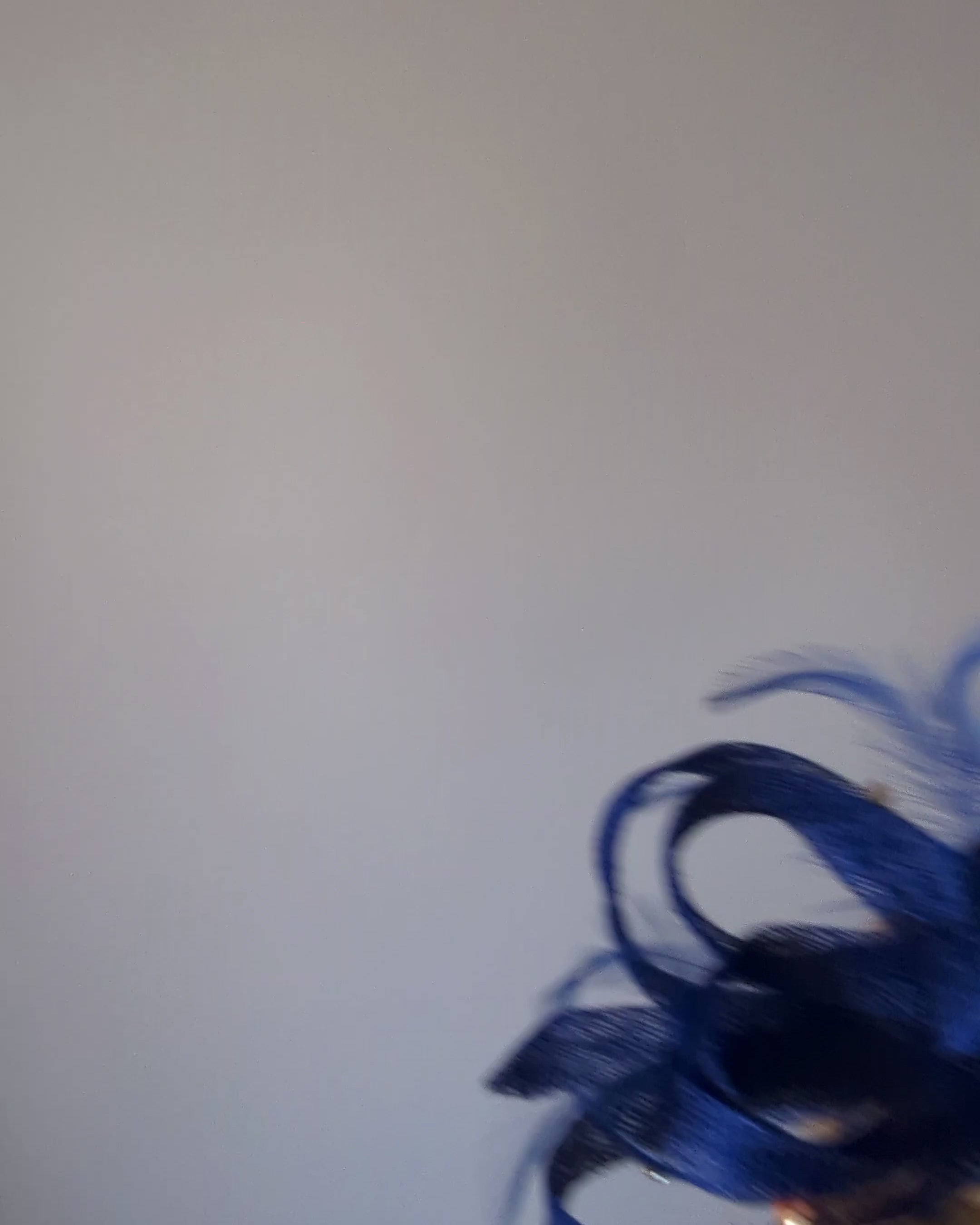 Royal cobalt blue crystal feather fascinator hat