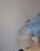 Aquamarine blue feather large teardrop fascinator hat