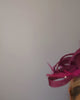 Magenta pink crystal feather fascinator hat