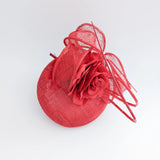 Red flower fascinator hat - House of Hats