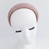 Rose gold crystal beaded padded headband fascinator - House of Hats