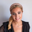 Rose gold crystal beaded padded headband fascinator - House of Hats