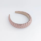 Rose gold crystal beaded padded headband fascinator - House of Hats
