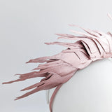Rose gold metallic shimmer feather headband fascinator - House of Hats
