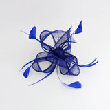 Royal cobalt blue feather fascinator hat - House of Hats