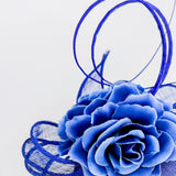Royal cobalt blue flower fascinator hat - House of Hats