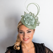 Sage Green Flower Fascinator Hat