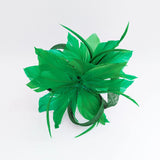 Shamrock green feather fascinator hat - House of Hats