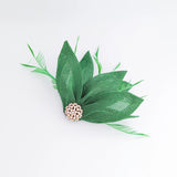 Shamrock green feather petal fan fascinator hat - House of Hats