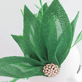Shamrock green feather petal fan fascinator hat - House of Hats