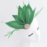 Shamrock green feather petal fan fascinator hat - House of Hats