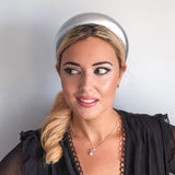 Silver metallic padded headband fascinator - House of Hats