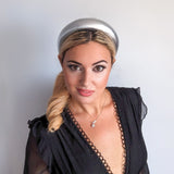 Silver metallic padded headband fascinator - House of Hats
