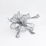 Silver shimmer feather fascinator hat - House of Hats