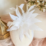 White Feather Fascinator Hat - House of Hats