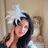 White Feather Fascinator Hat - House of Hats