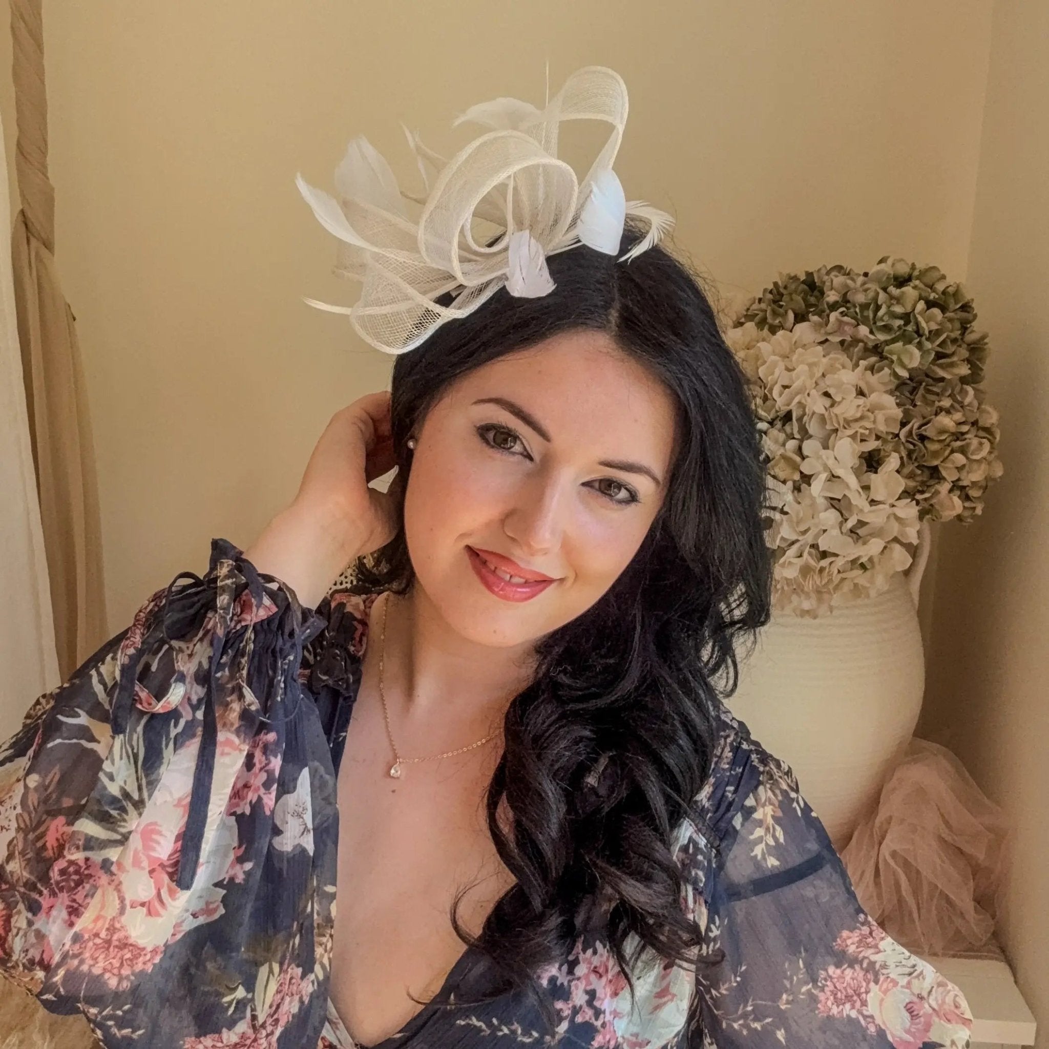 White Feather Fascinator Hat - House of Hats