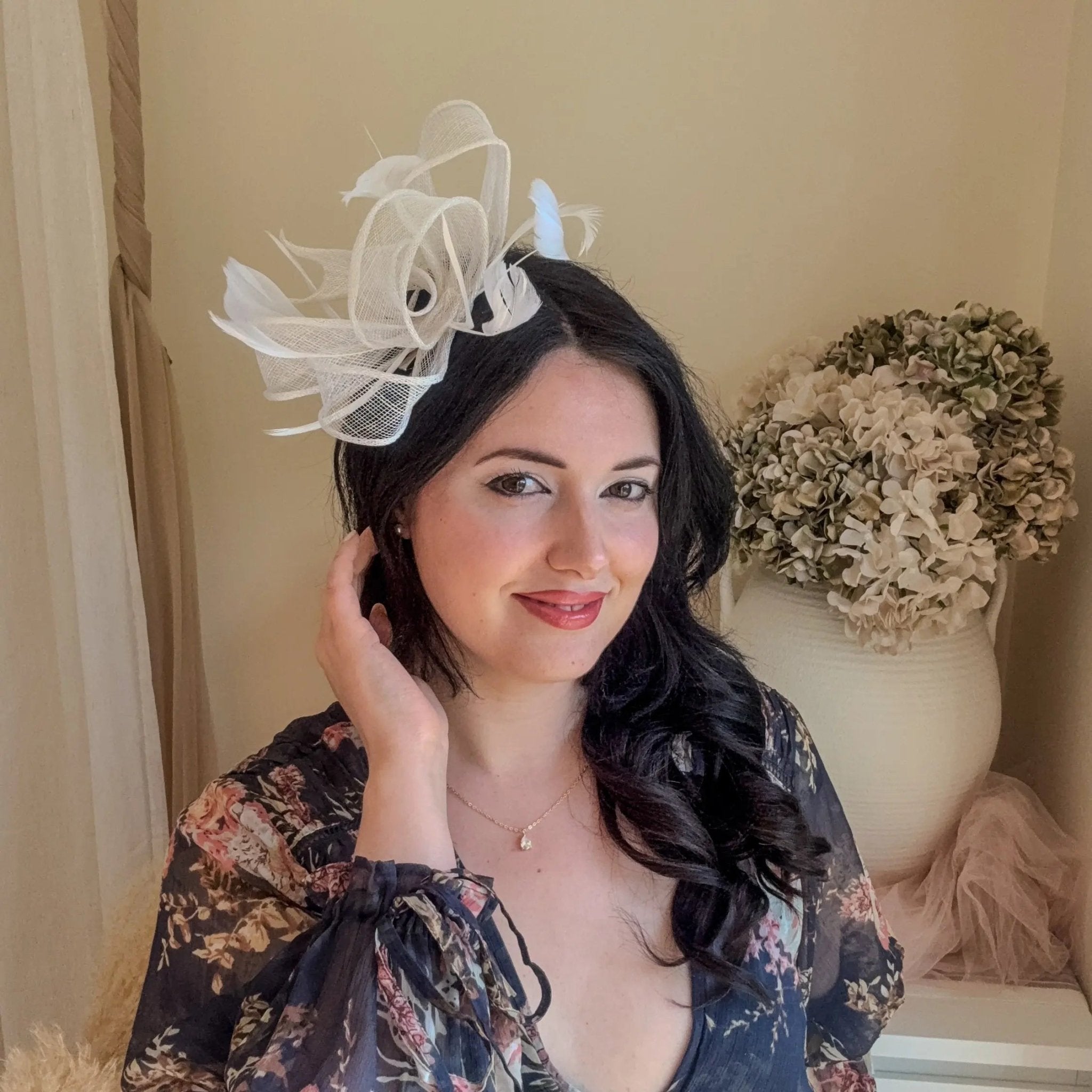 White Feather Fascinator Hat - House of Hats