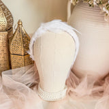 White feather headband fascinator - House of Hats