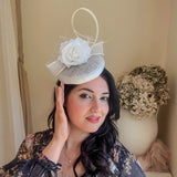 White flower fascinator hat - House of Hats