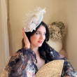 White large fascinator hat - House of Hats