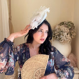 White large fascinator hat - House of Hats